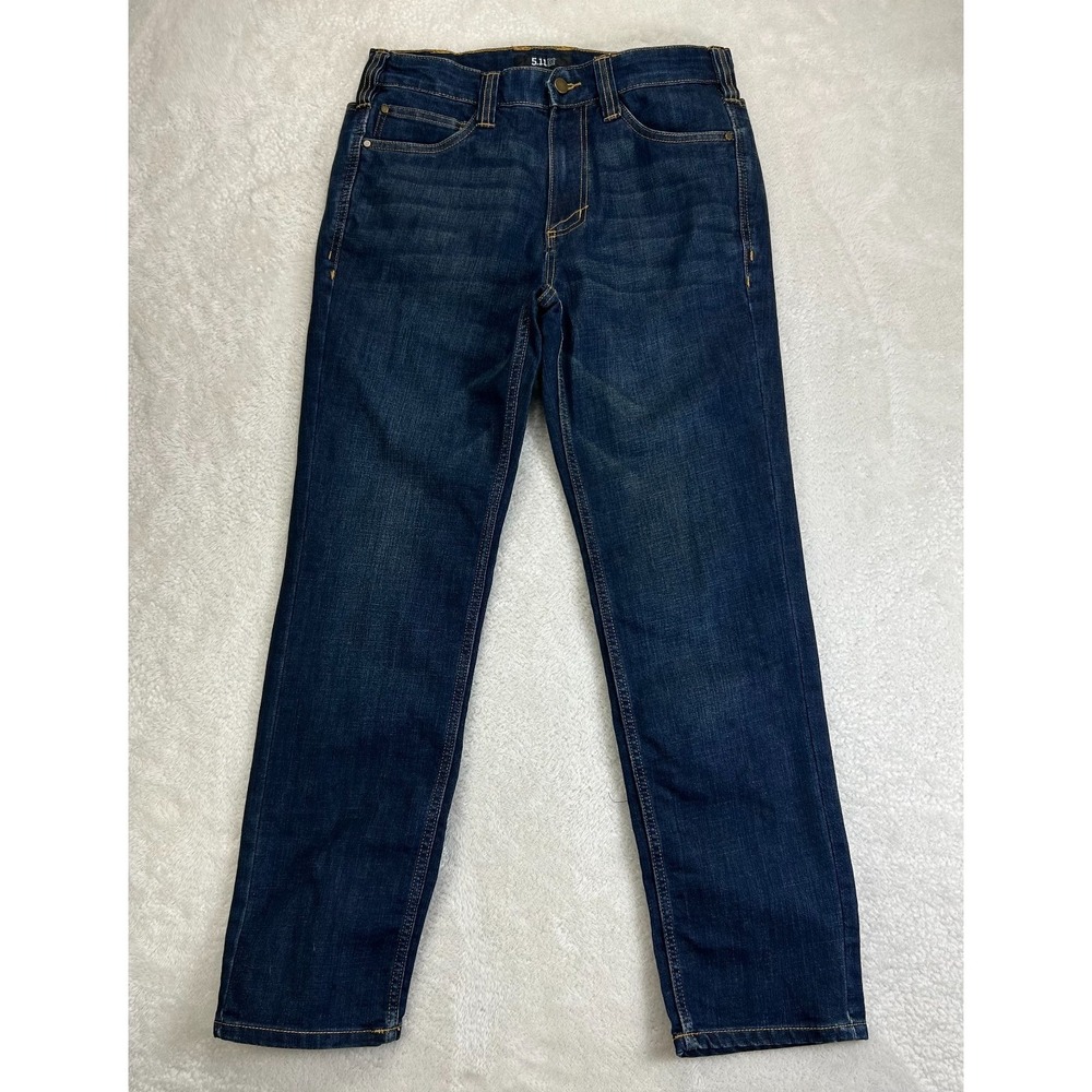 5.11 Tactical Straight Jeans Mens 30x30 Dark Wash Blue Denim Defender-Flex Comfy